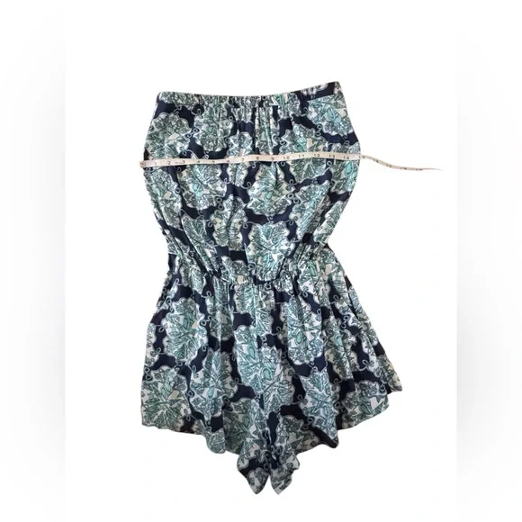 Lilly Pulitzer Strapless Romper Blue Teal Print Size S Resort Vacation Summer - Picture 2 of 8
